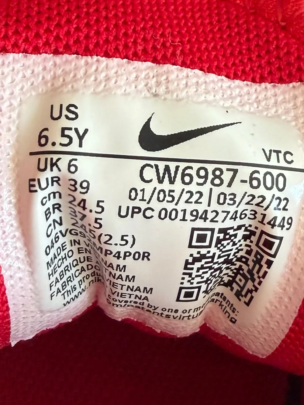Nike vibrant red